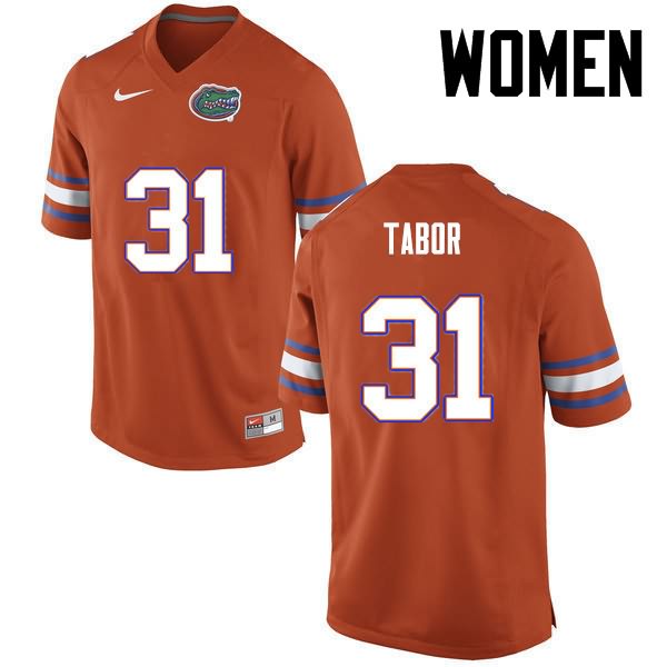 NCAA Florida Gators Teez Tabor Women's #31 Nike Orange Stitched Authentic College Football Jersey JSG5064AK